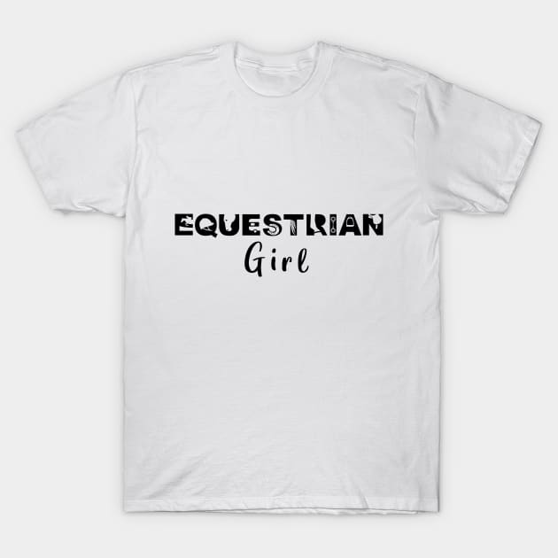 Equestrian Girl (Black) T-Shirt by illucalliart